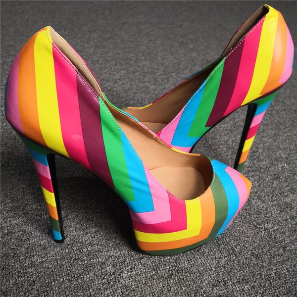 2019 Big Size 47 Colorful Rainbow Heeled Shoes Woman Sexy High Heels Shoes Women Party Wedding Pumps, Multi
2019 Big Size 47 Colorful Rainbow Heeled Shoes Woman Sexy High Heels Shoes Women Party Wedding Pumps, Multi
