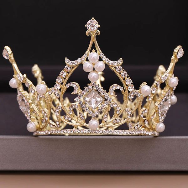 forseven luxury round rhinestones pearl queen princess tiara and crown bridal bride wedding party hair jewelry accessories, Golden;white
forseven luxury round rhinestones pearl queen princess tiara and crown bridal bride wedding party hair jewelry accessories, Golden;white