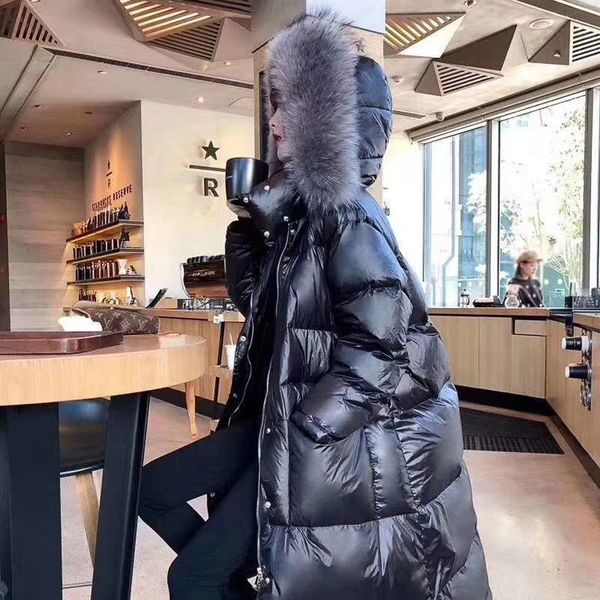 women long knee down jacket padded outerwear winter windproof big fur collar warm plus casual jacket black
women long knee down jacket padded outerwear winter windproof big fur collar warm plus casual jacket black