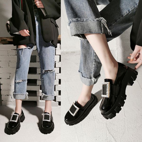 super fire ins explosive small leather shoes women 2020 summer new outer wear thick bottom british style ladies single shoes, Black
super fire ins explosive small leather shoes women 2020 summer new outer wear thick bottom british style ladies single shoes, Black