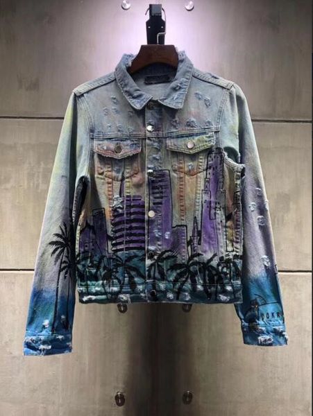 2019 fashion new denim jacket mens womans jacket back printing denim coat ripped denim s streetwear spring summer s-xl, Black;brown
2019 fashion new denim jacket mens womans jacket back printing denim coat ripped denim s streetwear spring summer s-xl, Black;brown
