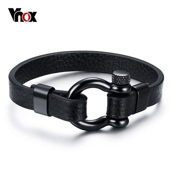 vnox black real leather bracelet bangle stainless steel screw button design unique jewelry, Golden;silver
vnox black real leather bracelet bangle stainless steel screw button design unique jewelry, Golden;silver