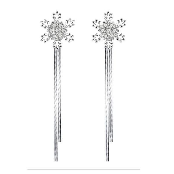women snowflake drop earrings trendy elegant korean style white christmas tassel plain female fashion party accessories, Silver
women snowflake drop earrings trendy elegant korean style white christmas tassel plain female fashion party accessories, Silver