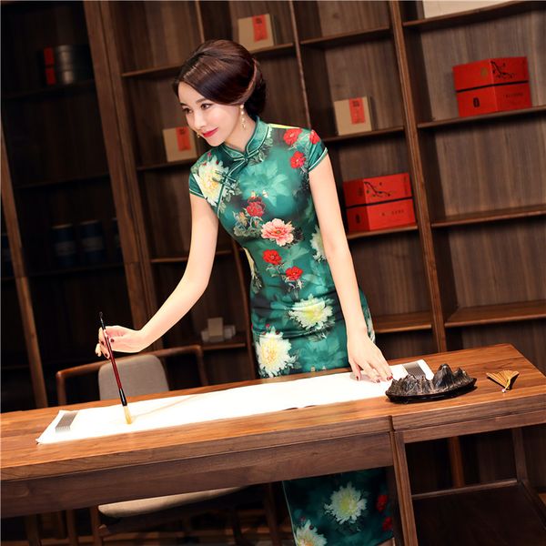 2019 short sleeve long dress qipao silk chinese dress chinese style elegant cheongsam ing, Red
2019 short sleeve long dress qipao silk chinese dress chinese style elegant cheongsam ing, Red