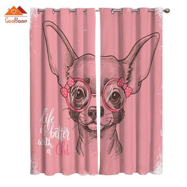 pink puppy window curtains living room outdoor fabric drapes curtain home decor
