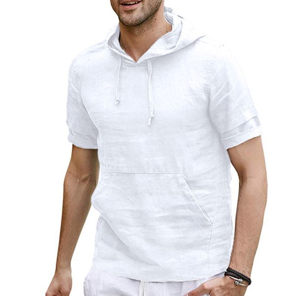 2019 summer cotton linen shirt men's short sleeved hooded shirts cool shirt european size loose shirts z0521, White;black
2019 summer cotton linen shirt men's short sleeved hooded shirts cool shirt european size loose shirts z0521, White;black