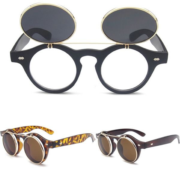 polarized steampunk goth goggles glasses retro flip up round sunglasses eyewears, White;black
polarized steampunk goth goggles glasses retro flip up round sunglasses eyewears, White;black
