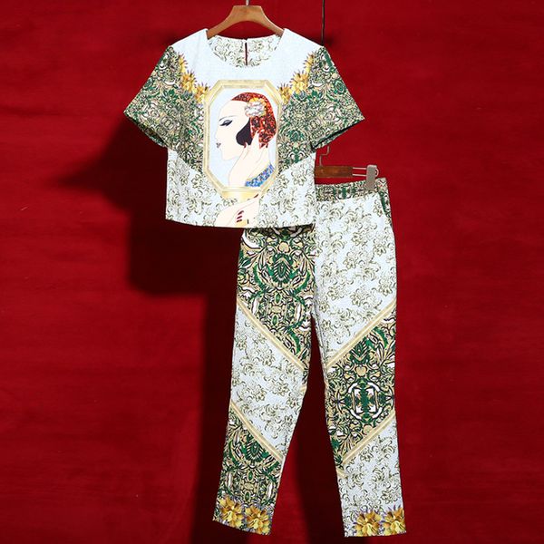 red roosarosee 2019 designer two piece set women short sleeve beauty print sweet elegant shirt + pencil pants blouse suit, White
red roosarosee 2019 designer two piece set women short sleeve beauty print sweet elegant shirt + pencil pants blouse suit, White