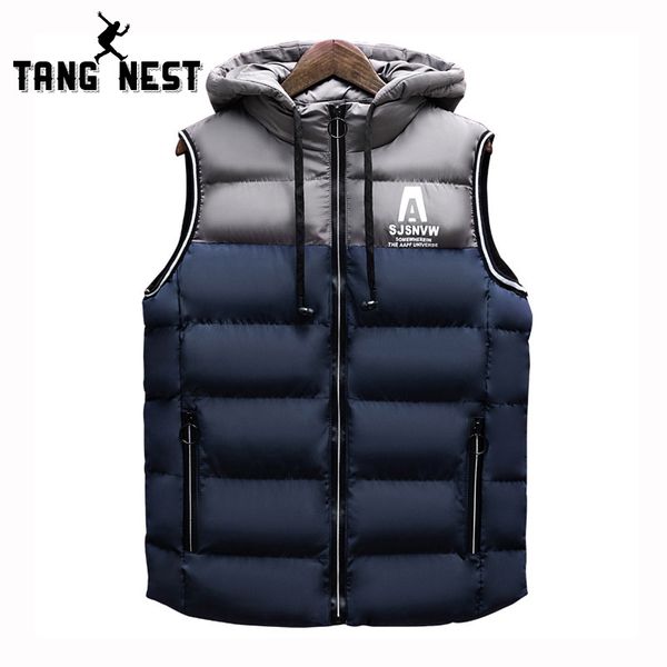 tangnest men's vest 2018 winter colorblock striped vest hooded warm fashion hat detachable mens mwb305, Black;white
tangnest men's vest 2018 winter colorblock striped vest hooded warm fashion hat detachable mens mwb305, Black;white