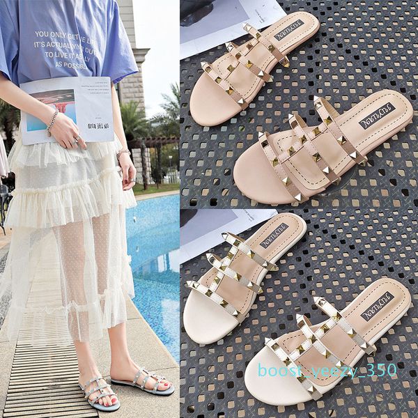 fashion luxury designer women designer sandals rivet brand flat slippers sandal girl shoes platform slides lady flip flops studded b35, Black
fashion luxury designer women designer sandals rivet brand flat slippers sandal girl shoes platform slides lady flip flops studded b35, Black