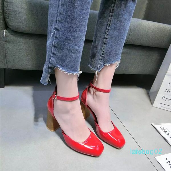 spring wild female sandals shoes high heels gray buckle hollow sandals thick with pointed shoes zapatillas mujer u22-23 z07, Black
spring wild female sandals shoes high heels gray buckle hollow sandals thick with pointed shoes zapatillas mujer u22-23 z07, Black