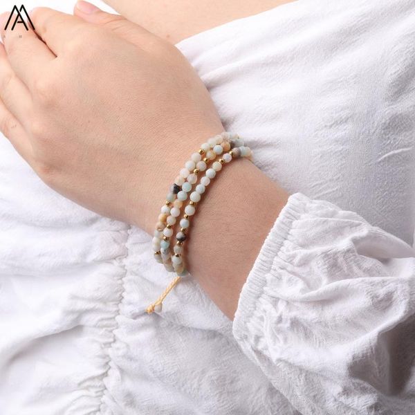4mm natural amazon stone round beads cord knotted adjustable woven bracelet women stone beads multilayer handmade bracelet, Golden;silver
4mm natural amazon stone round beads cord knotted adjustable woven bracelet women stone beads multilayer handmade bracelet, Golden;silver
