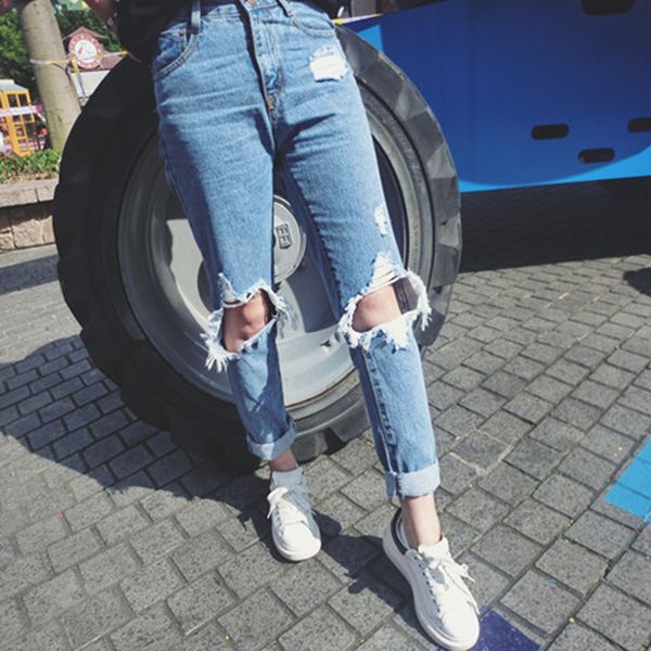 2020 women jeans for women high elastic jeans female ripped hole ankle pencil pants stretch streetwear trousers, Blue
2020 women jeans for women high elastic jeans female ripped hole ankle pencil pants stretch streetwear trousers, Blue