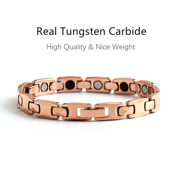8mm rose/gold womens tungsten carbide bracelet rhombus buckle health magnet bangle, Black
8mm rose/gold womens tungsten carbide bracelet rhombus buckle health magnet bangle, Black