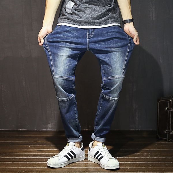 fashion stretch cowboys casual slim straight cotton jeans light blue male washed denim pants harem trousers plus size 44 46 48
fashion stretch cowboys casual slim straight cotton jeans light blue male washed denim pants harem trousers plus size 44 46 48