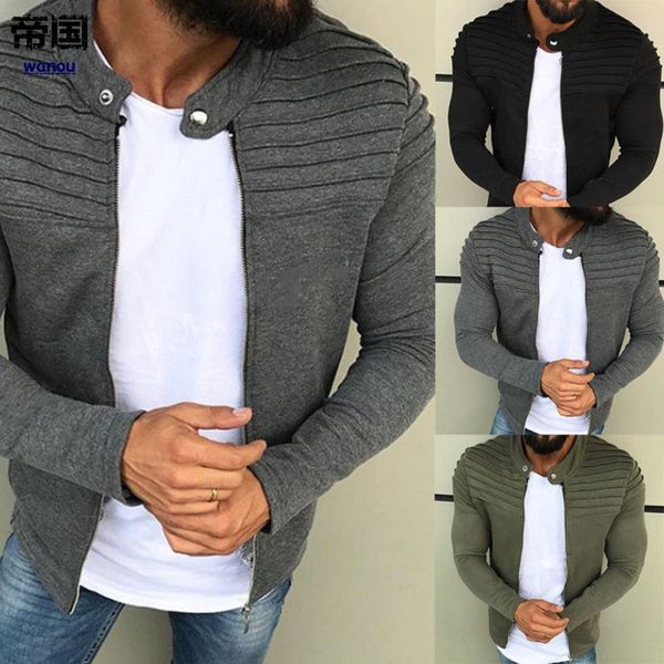 fashion spring autumn men zipper jacket male casual streetwear long sleeves solid coat male stripe brushed clothing, Black;brown
fashion spring autumn men zipper jacket male casual streetwear long sleeves solid coat male stripe brushed clothing, Black;brown