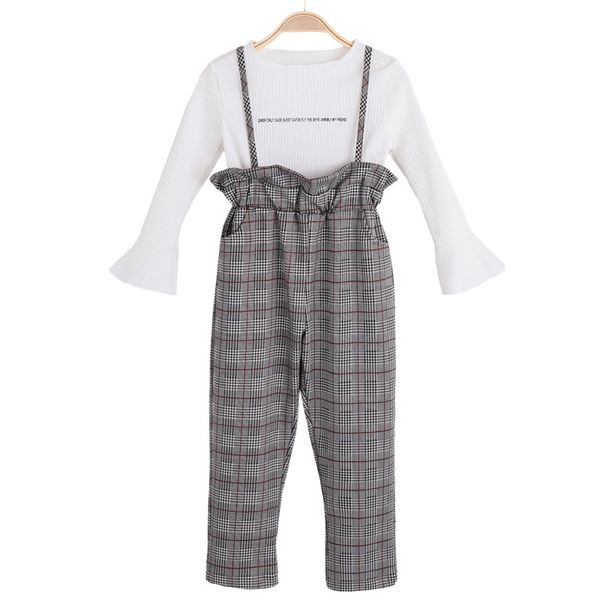 kids clothes sets girls' plaid backbelt trousers suits spring and autumn leisure 2pc wholesale long sleeve shirt +pant 4-12 ages, White
kids clothes sets girls' plaid backbelt trousers suits spring and autumn leisure 2pc wholesale long sleeve shirt +pant 4-12 ages, White