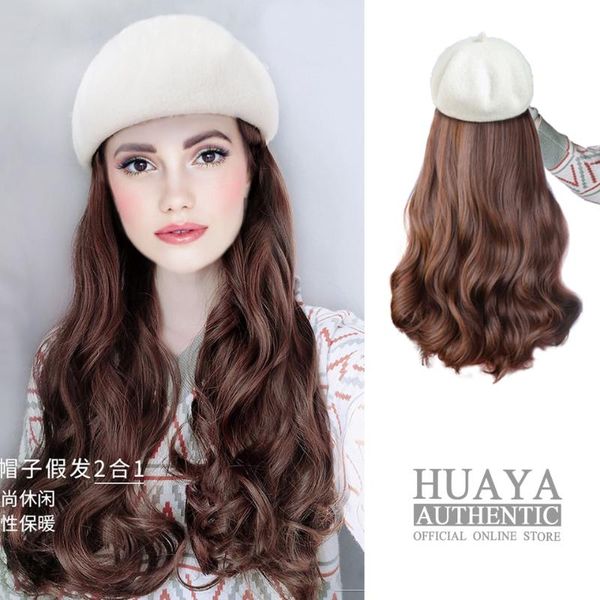 huaya synthetic long wavy beret hat wig women autumn winter daily wearing fashion cap hair, Black
huaya synthetic long wavy beret hat wig women autumn winter daily wearing fashion cap hair, Black