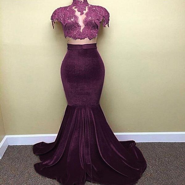 Newest Burgundy Prom Dresses 2019 Mermaid Cap Sleeves Illusion Top Appliques Sequins Long Velvet Evening Gowns Party Dresses
Newest Burgundy Prom Dresses 2019 Mermaid Cap Sleeves Illusion Top Appliques Sequins Long Velvet Evening Gowns Party Dresses