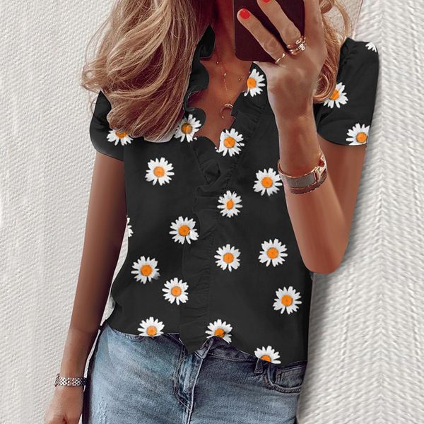 daisy print blouse shirt women short sleeve fashion woman blouses 2020 summer ruffle womens and blouse feminine tunic, White
daisy print blouse shirt women short sleeve fashion woman blouses 2020 summer ruffle womens and blouse feminine tunic, White