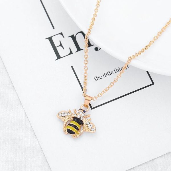 

bee necklace insect pendant necklace champagne zircon gold color bijoux party engagement choker necklace, Silver