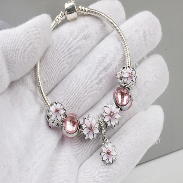 pink petal beads metal personality creative jewelry gift for women 925 sterling silver jewelry beaded strand bracelet trendy, Black
pink petal beads metal personality creative jewelry gift for women 925 sterling silver jewelry beaded strand bracelet trendy, Black