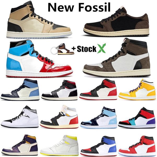 ale fossil 1 high travis scotts low fearless obsidian mens basketball shoes spiderman unc 1s 3 banned bred toe sports sneakers, White;red
ale fossil 1 high travis scotts low fearless obsidian mens basketball shoes spiderman unc 1s 3 banned bred toe sports sneakers, White;red