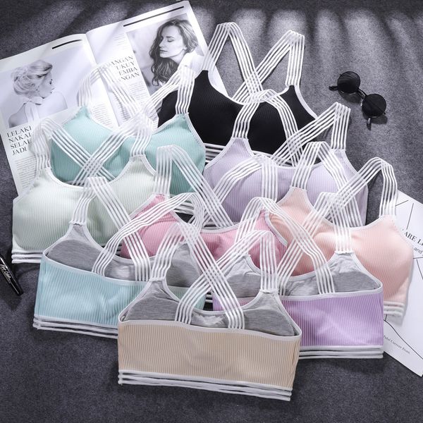 new sports bra yoga fitness for womens gym running padded bra athletic vest underwear shockproof strappy sports top, White;black
new sports bra yoga fitness for womens gym running padded bra athletic vest underwear shockproof strappy sports top, White;black