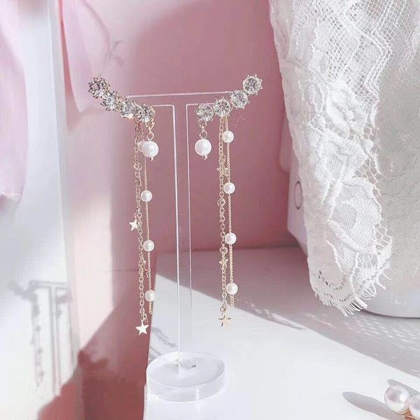 mengjiqiao korean new zircon crystal wing pearl tassel long drop earrings for women fashion star elegant party pendientes, Silver
mengjiqiao korean new zircon crystal wing pearl tassel long drop earrings for women fashion star elegant party pendientes, Silver
