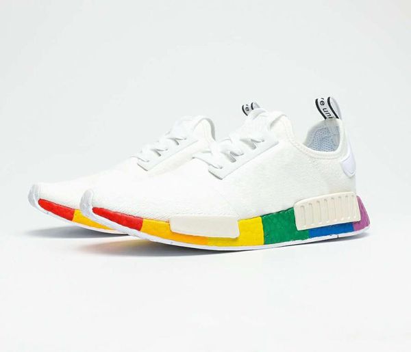r1 pride sneaker men women white running shoes rainbow colored sole
r1 pride sneaker men women white running shoes rainbow colored sole