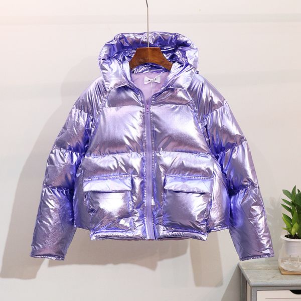 2018 winter new silver hooded women jacket parkas fashion coated fabric thicken warm loose hip hop street wear feminina coat, Black
2018 winter new silver hooded women jacket parkas fashion coated fabric thicken warm loose hip hop street wear feminina coat, Black
