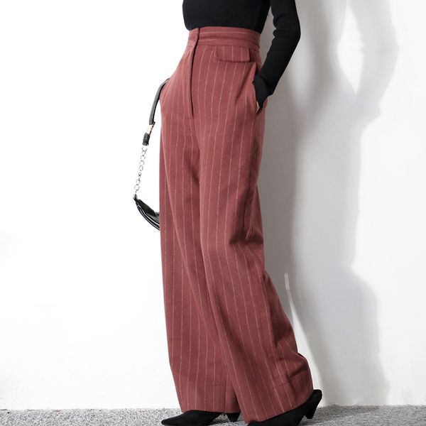 fashion straight casual wide-leg pants design high waist was thin professional female red striped suit trousers f1187, Black;white
fashion straight casual wide-leg pants design high waist was thin professional female red striped suit trousers f1187, Black;white
