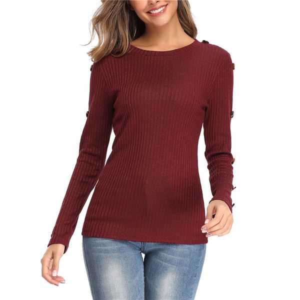 round-neck long-sleeved button decorative sweater women slim stretch solid color knitted pullover jumpers female 2020 spring, White;black
round-neck long-sleeved button decorative sweater women slim stretch solid color knitted pullover jumpers female 2020 spring, White;black