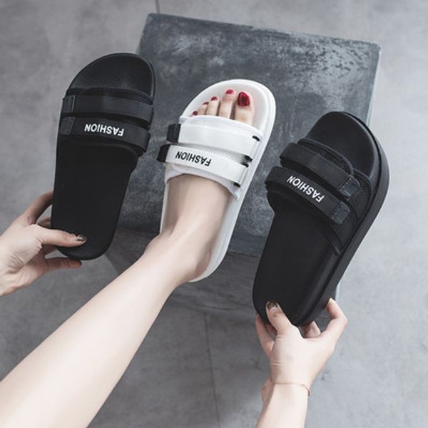 2020 summer new korean version of the wild thick-soled platform shoes one word sandals and slippers, Black
2020 summer new korean version of the wild thick-soled platform shoes one word sandals and slippers, Black