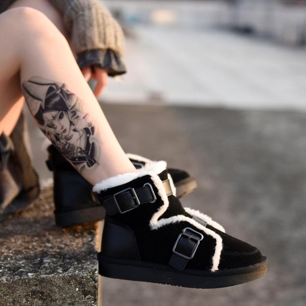artmu original belt buckle snow boots winter velvet anti-skid ankle boots cotton keep warm women's handmade hz1018, Black
artmu original belt buckle snow boots winter velvet anti-skid ankle boots cotton keep warm women's handmade hz1018, Black