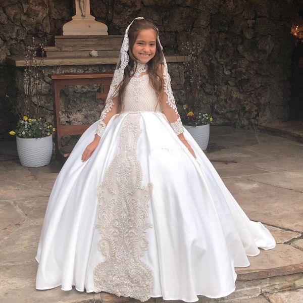 vintage ball gown flower girls dresses high neck lace appliques illusion full sleeves little girls pageant gowns birthday party dress, White;blue
vintage ball gown flower girls dresses high neck lace appliques illusion full sleeves little girls pageant gowns birthday party dress, White;blue