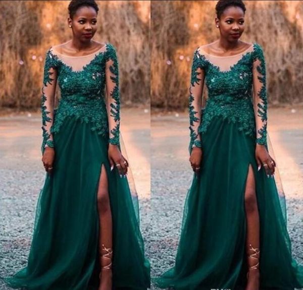 hunter green saudi arabic prom formal dresses evening gowns long sleeves lace sequins sheer neck nigerian arabic bridesmaid dresses, Black
hunter green saudi arabic prom formal dresses evening gowns long sleeves lace sequins sheer neck nigerian arabic bridesmaid dresses, Black