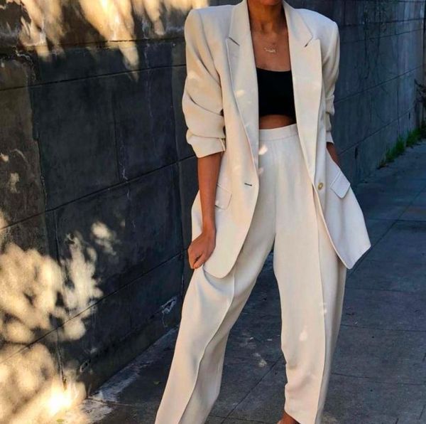 women's suits & blazers 2 piece set women business ladies office tuxedo trouser suit formal evening wedding, White;black
women's suits & blazers 2 piece set women business ladies office tuxedo trouser suit formal evening wedding, White;black