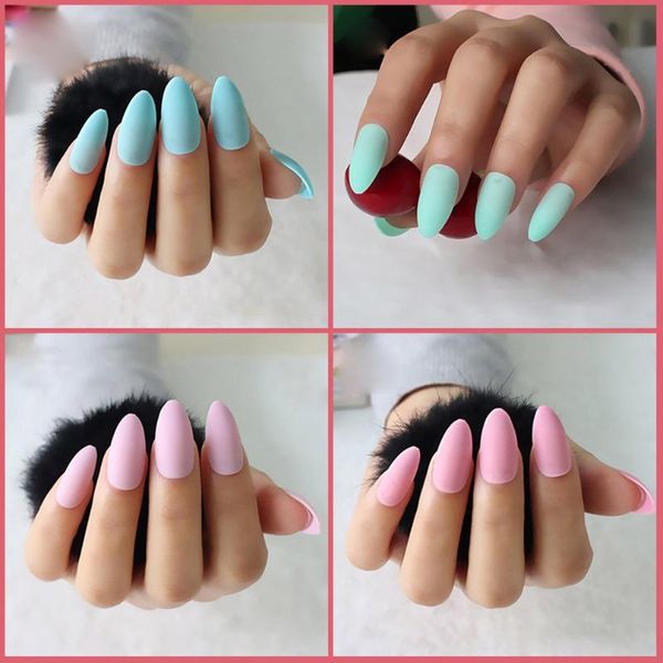 1 Bag Tip Head Glossy False Acrylic Nail Tips Uv Gel Manicure Diy False Fake Nail Art Fingernail Full Tips