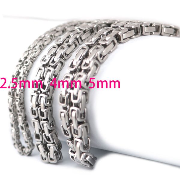 2.5mm 4mm 5mm men chain silver tone 316 stainless steel byzantine box link necklace chain
2.5mm 4mm 5mm men chain silver tone 316 stainless steel byzantine box link necklace chain