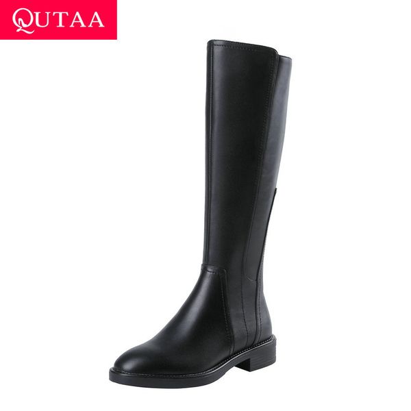 qutaa 2020 round toe fashion square low heel autumn winter women shoes cow leather cow suede zipper knee high boots size 34-39, Black
qutaa 2020 round toe fashion square low heel autumn winter women shoes cow leather cow suede zipper knee high boots size 34-39, Black