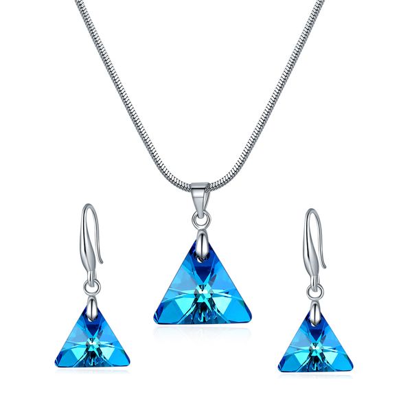 jewelry sets austrian crystal earring set blue triangle clavicle chain pendant necklace for women wedding party jewelry sets, Silver
jewelry sets austrian crystal earring set blue triangle clavicle chain pendant necklace for women wedding party jewelry sets, Silver