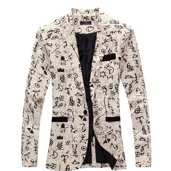 men blazer brand men suit jacket funky oracle printed coat single breasted casual white blazer masculina, White;black
men blazer brand men suit jacket funky oracle printed coat single breasted casual white blazer masculina, White;black