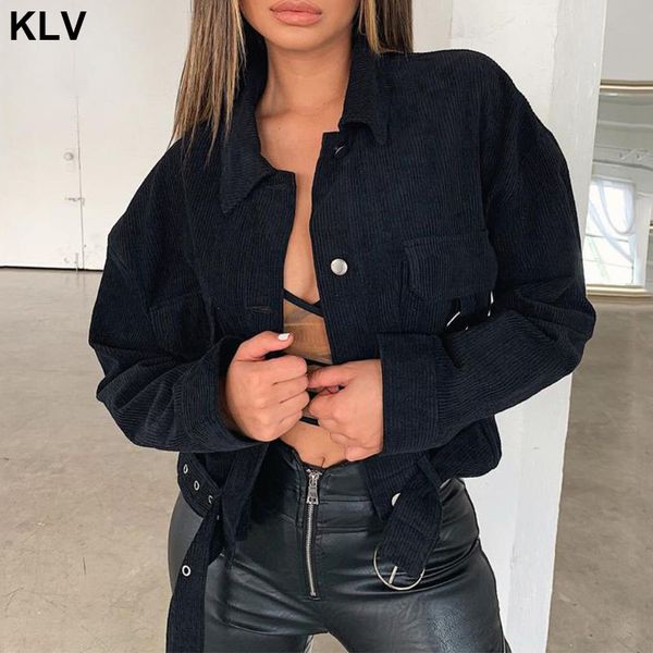 2019 autumn spring women corduroy thin slim coat short jacket ring pockets retro cool belted long sleeve loose jackets, Black;brown
2019 autumn spring women corduroy thin slim coat short jacket ring pockets retro cool belted long sleeve loose jackets, Black;brown