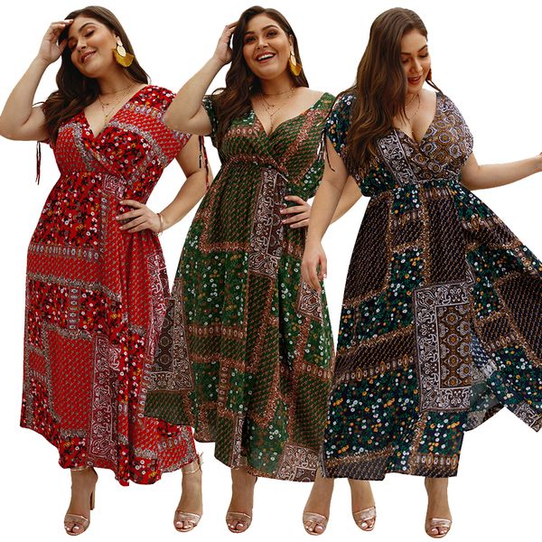women's clothing casual dresses 2019 autumn spring plus size printing floral deep v-neck half sleeve vintage ruffle office dress retail, Black;gray
women's clothing casual dresses 2019 autumn spring plus size printing floral deep v-neck half sleeve vintage ruffle office dress retail, Black;gray