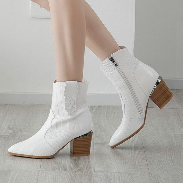 fashion ankle boots autumn women boots square high heel western pointed toe zipper winter woman shoes big size 45, Black
fashion ankle boots autumn women boots square high heel western pointed toe zipper winter woman shoes big size 45, Black