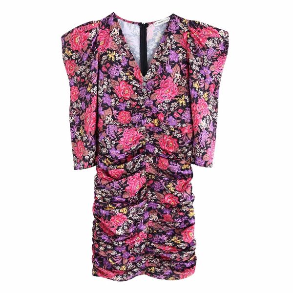 women elegant v neck flower print pleated mini dress autumn lady three quarter sleeve pleats vestidos slim party dresses ds2955, Black;gray
women elegant v neck flower print pleated mini dress autumn lady three quarter sleeve pleats vestidos slim party dresses ds2955, Black;gray