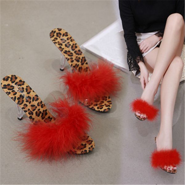 shoes woman summer slippers feather slides high heeled shoes /10cm model catwalk transparent glass crystal leopard slippers hot, Black
shoes woman summer slippers feather slides high heeled shoes /10cm model catwalk transparent glass crystal leopard slippers hot, Black