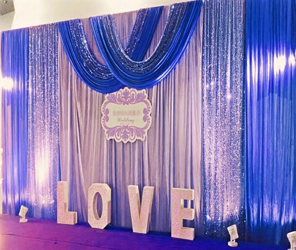 3x6 meters ice silk 60d wedding stage backdrop decoration wedding curtain with sequin swags
3x6 meters ice silk 60d wedding stage backdrop decoration wedding curtain with sequin swags