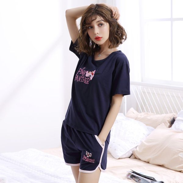 summer new short sleeved pajamas for women fashion lovely wear leisure clothes personality pyjamas sets cartoon print nightwear, Blue;gray
summer new short sleeved pajamas for women fashion lovely wear leisure clothes personality pyjamas sets cartoon print nightwear, Blue;gray